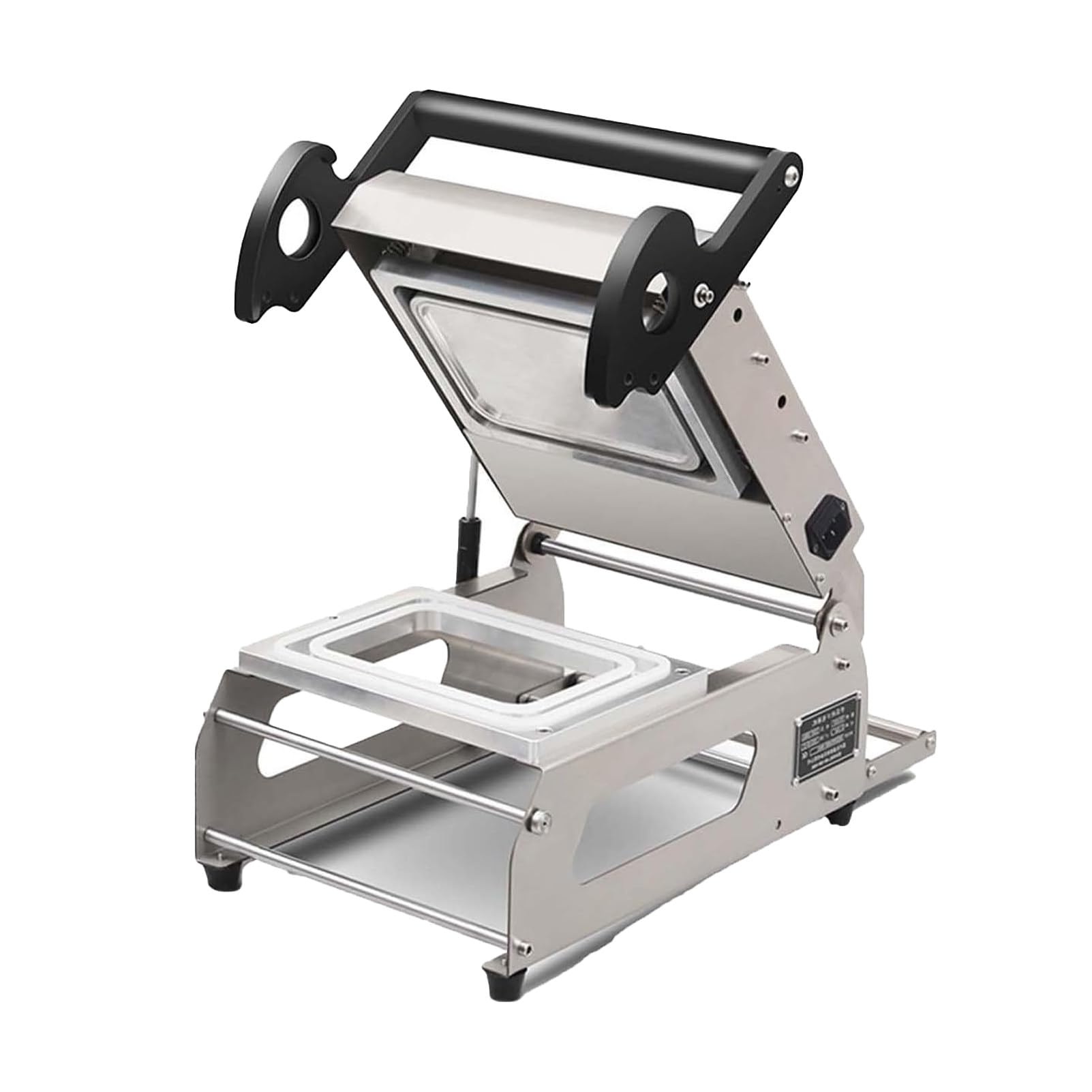 Ofyphth Food Container Tray Sealer, Commercial Stainless Steel Vegetables Tray Heat Sealer, 7~8 Times/Minute, 180mm Film Width, for Deli, BBQ, Seafood, Bakery. 14 * 14cm