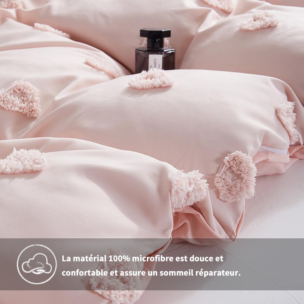 Copripiumino 220x240 Cm Con Cuori: Set Letto Matrimoniale In Microfibra