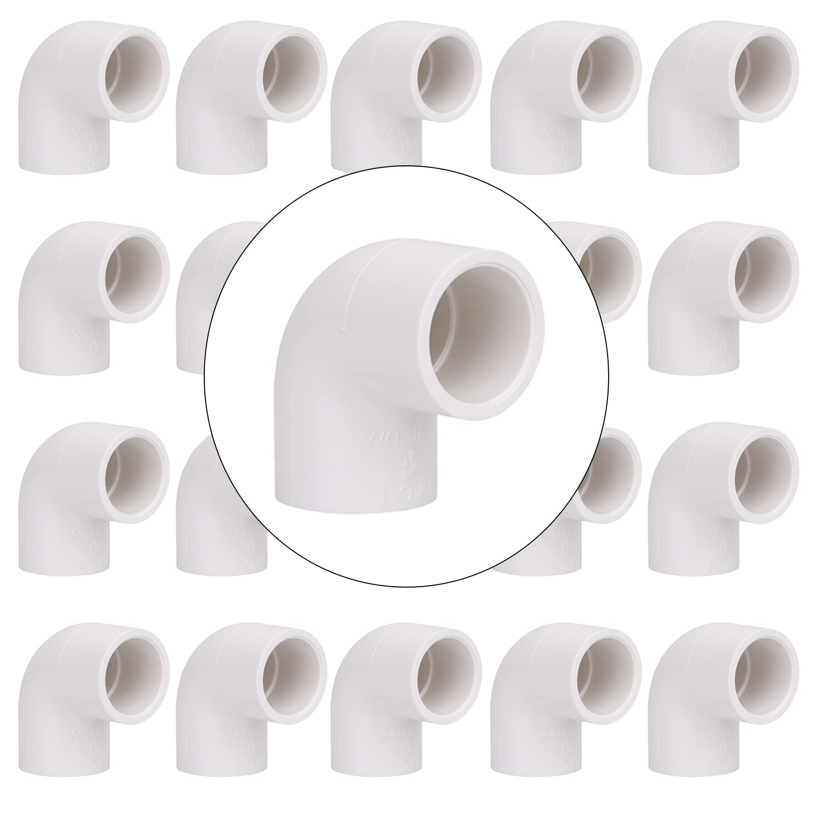 Lswteiz 20 Pack 1/2" 90 Degree Right Angle PVC Elbow Fittings, Furniture Build Grade SCH40 (Socket x Socket) PVC Pipe Fittings for DIY PVC Structures