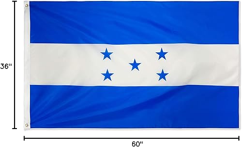 Miniatura 5 de DANF - Bandera de Honduras de poliéster de 3 x 5 pies de grosor, resistente a la decoloración, ojales de latón, cabecera de lona, banderas