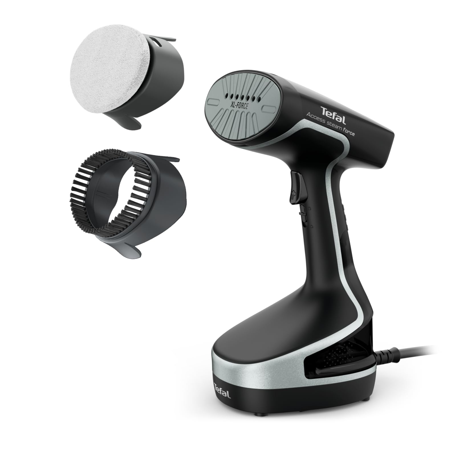 Tefal Handheld Clothes Steamer, Powerful 90g/min Steam Boost, Ready to Use in 25 Seconds, Black and Silver, DT8250