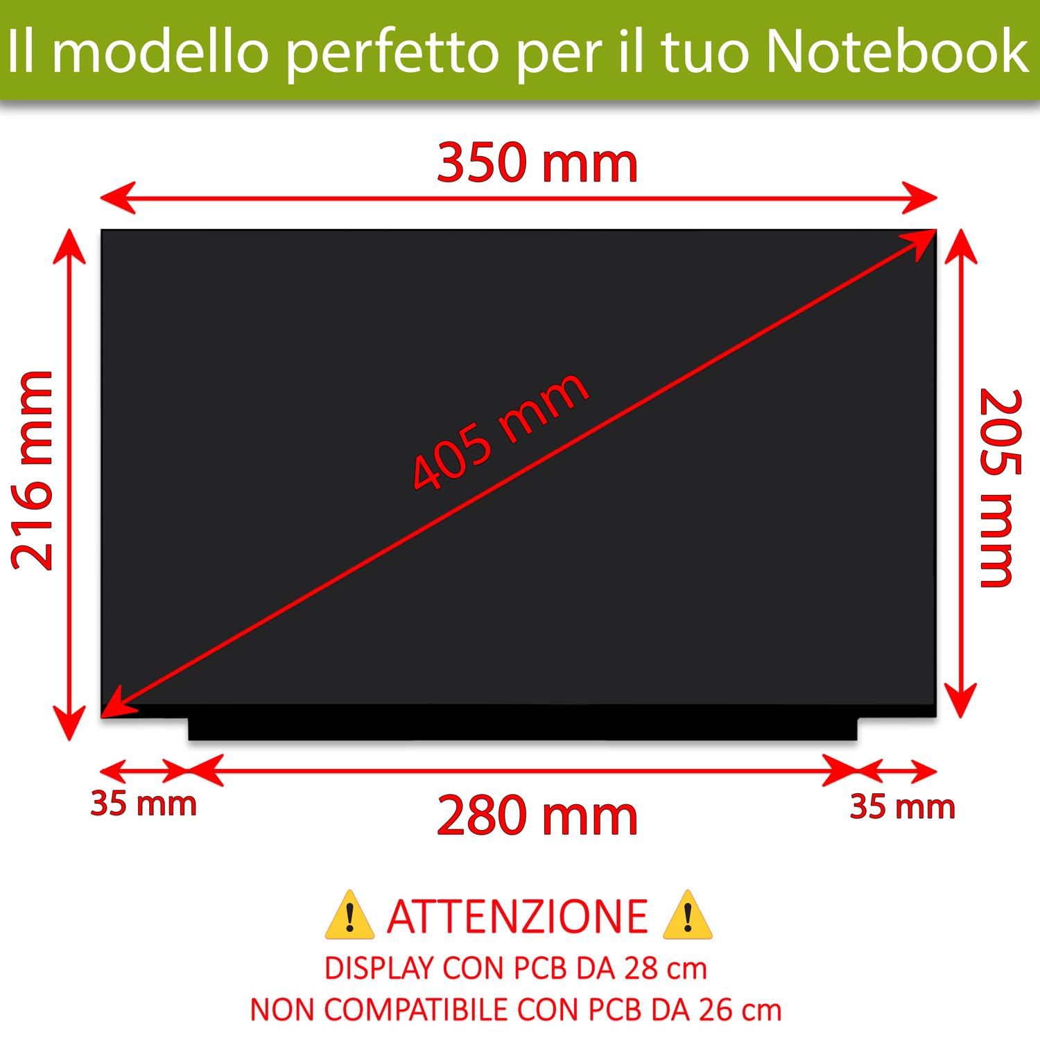 NewNet Pannello LCD - Monitor Schermo Display Compatibile per N156HCA-EAB Rev.C2 N156HCA-EN1 Rev.C1 N156HCA-EN1 Rev.C2 N156HCG-EN1 Rev.C1 [ 15.6 Pollici Full HD - 1920x1080-30 Pin ]