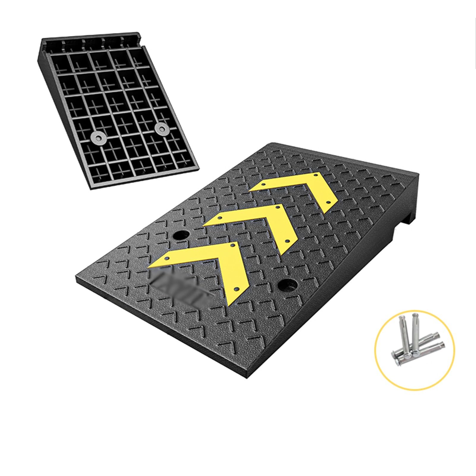 Driveway Curb for Ramps,Rubber Ramps for Doorways, Heavy Duty Entry Curbs for Loading Dock Garage Sidewalk, Size : 50X80X21Cm (Black 50X80X20Cm) (Black 50x80x19cm)