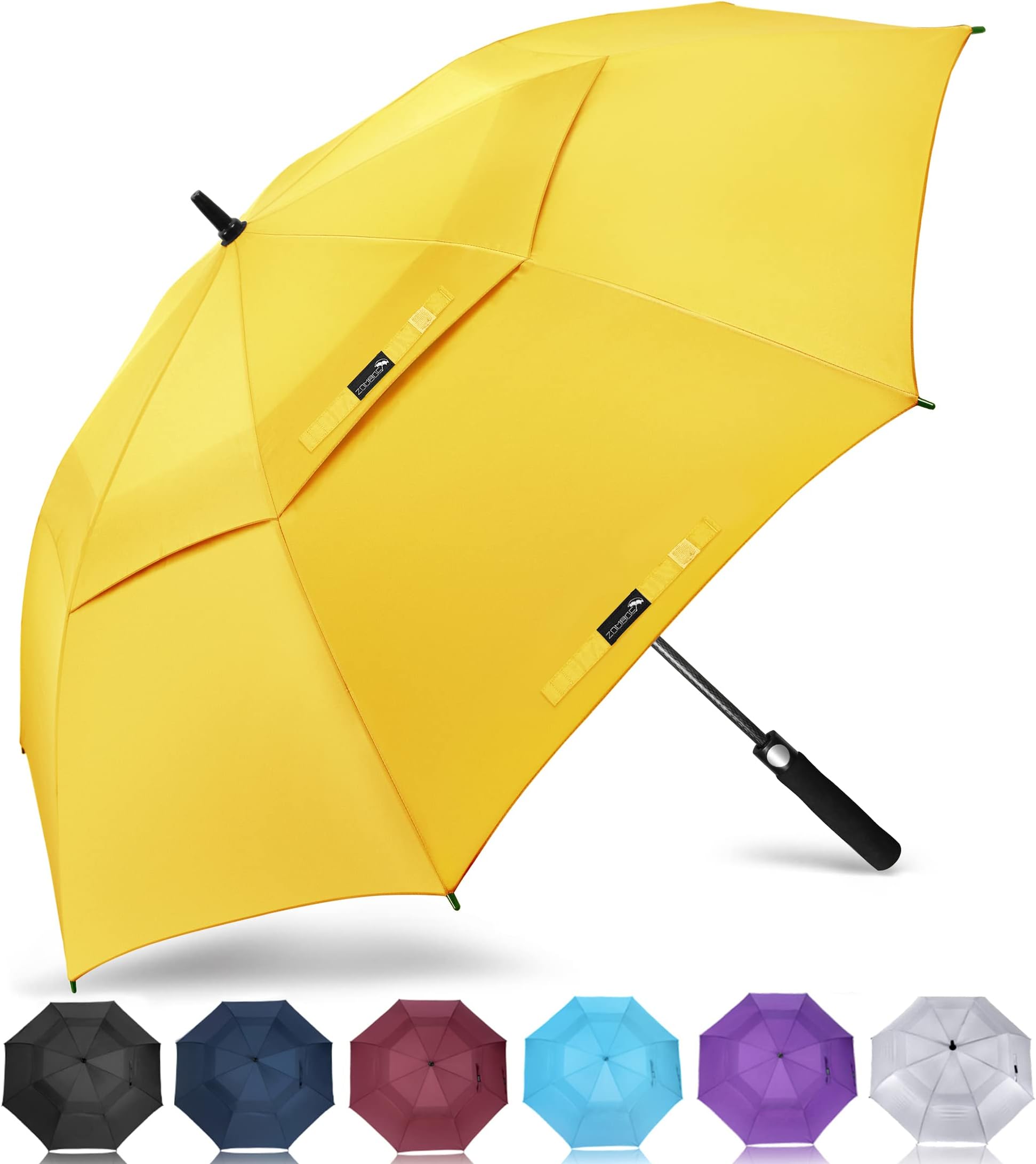 Golf Umbrella Windproof, Extra Large Oversized Heavy Duty Double Canopy for Rain, Sports Games & Push Cart(51/54/62/68/72Inch)