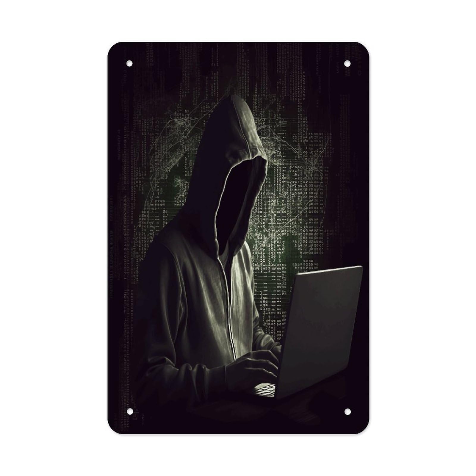 VstaDank Hacker Metal Tin Signs Personalized Wall Art Prints Decoration Art Poster Funny Vintage Tin Sign Iron Sheet Painting Metal Signboard Decor Painting for Wall Decor