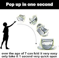 Vista 6 de Poray - Tienda de campaña portátil para playa para bebés con protección solar UPF 50+, mosquitera y sombrilla, tienda de campaña de viaje ideal