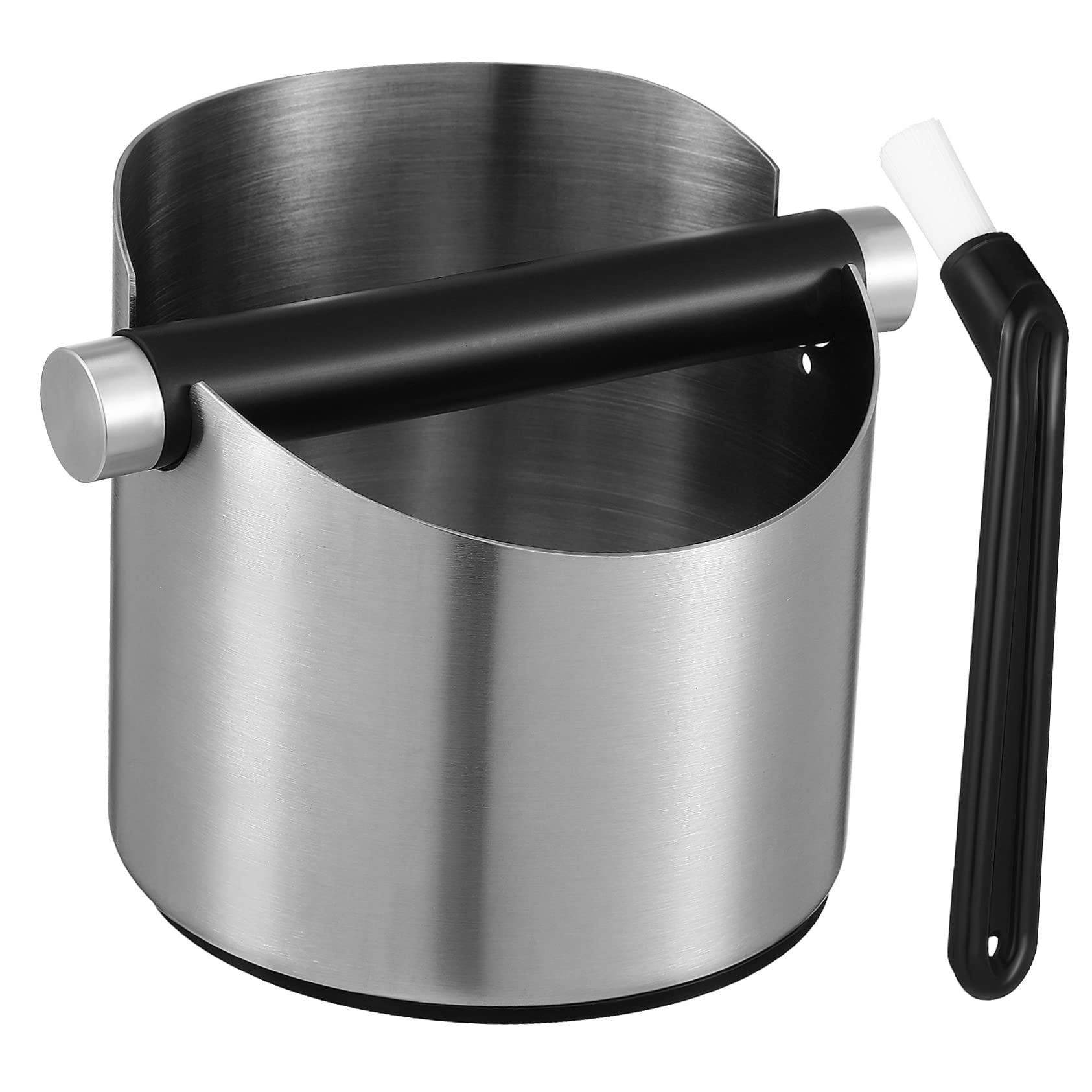 Boîte à café à frapper Healvian en acier inoxydable 1L avec brosse amovible pour maison