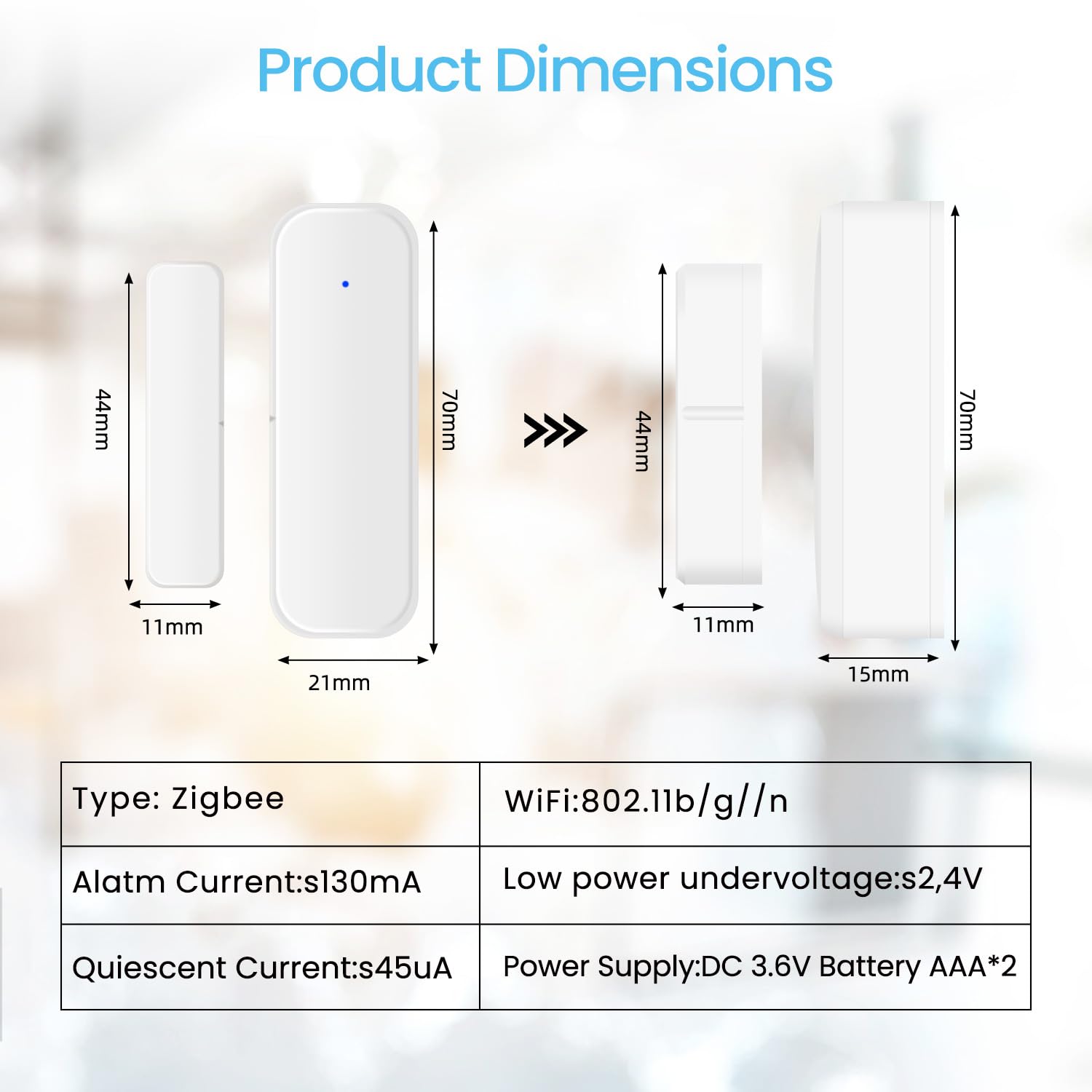 9 Stücke Fensterkontakt Zigbee, Tür Fensterkontakt Smart Home | LincoSoft Zigbee Türsensor kompatibel mit Alexa und Google Home, benötigt Tuya Gateway, , für Haus, Garage