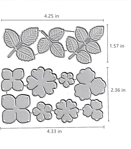 Miniatura 2 de 11 piezas de metal troqueladas florales de flores, hojas de muelles, troqueles de bricolaje para manualidades, plantillas de molde para
