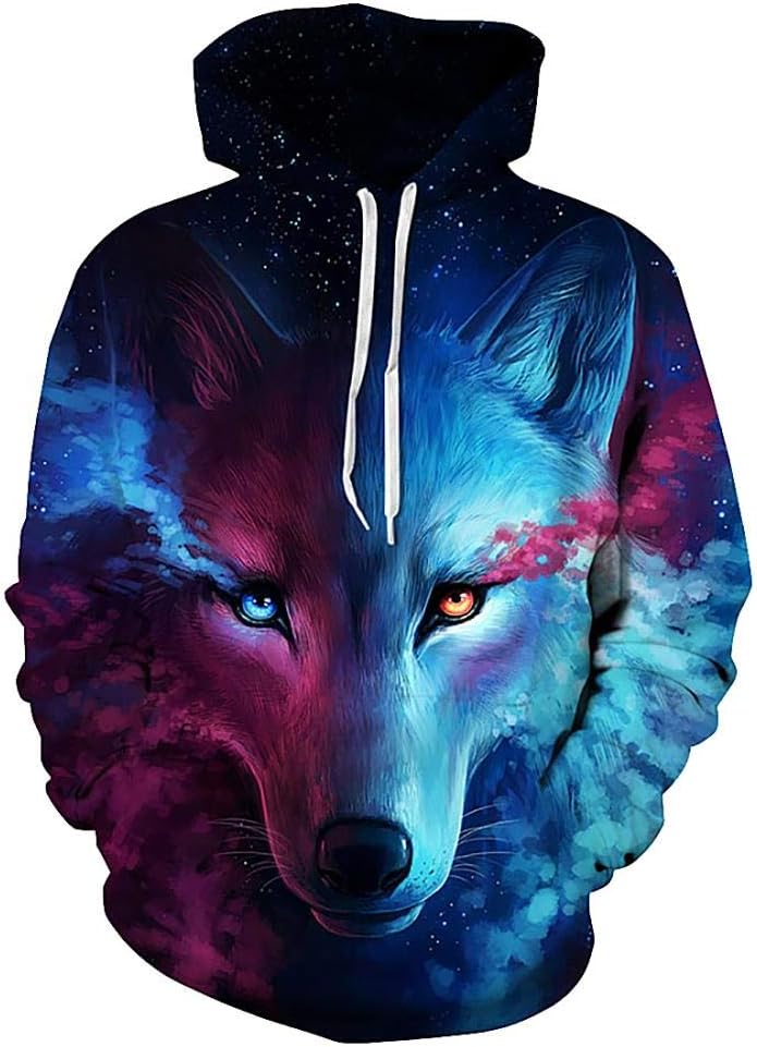 Galaxy 3d Printed Hoodies Amazon India Wolf Hoodie, 3D Hoodies