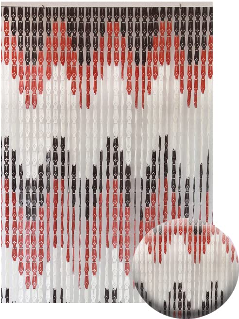 Tenda Antimosche Per Porta Finestra A Pannello Con Telaio In Legno Bianco Moschiera Con Corde Intrecciate Per Esterno Interno Fili A Caduta 83914962