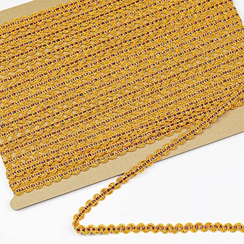 Dlboboai Wave Bending Lace Trim Polyester Braided Ribbon 15 Yards 9Mm Wide Lace Trim For Sewing Crafts Clothing Curtains Accessories Lampshade Home Diy Decoration (Ginger Yellow, 9Mm Wide) #TOP29