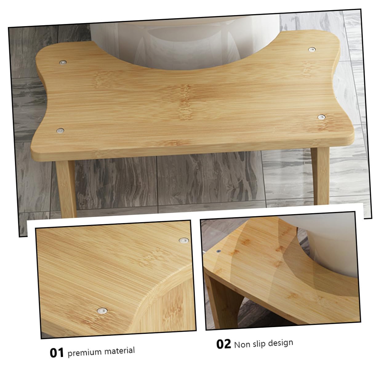 Sgabello per Wc Bambini Antiscivolo Piccolo Poggiapiedi Rialzato in Plastica Resistente Supporto Piede per Bagno e Cucina Uso Quotidiano