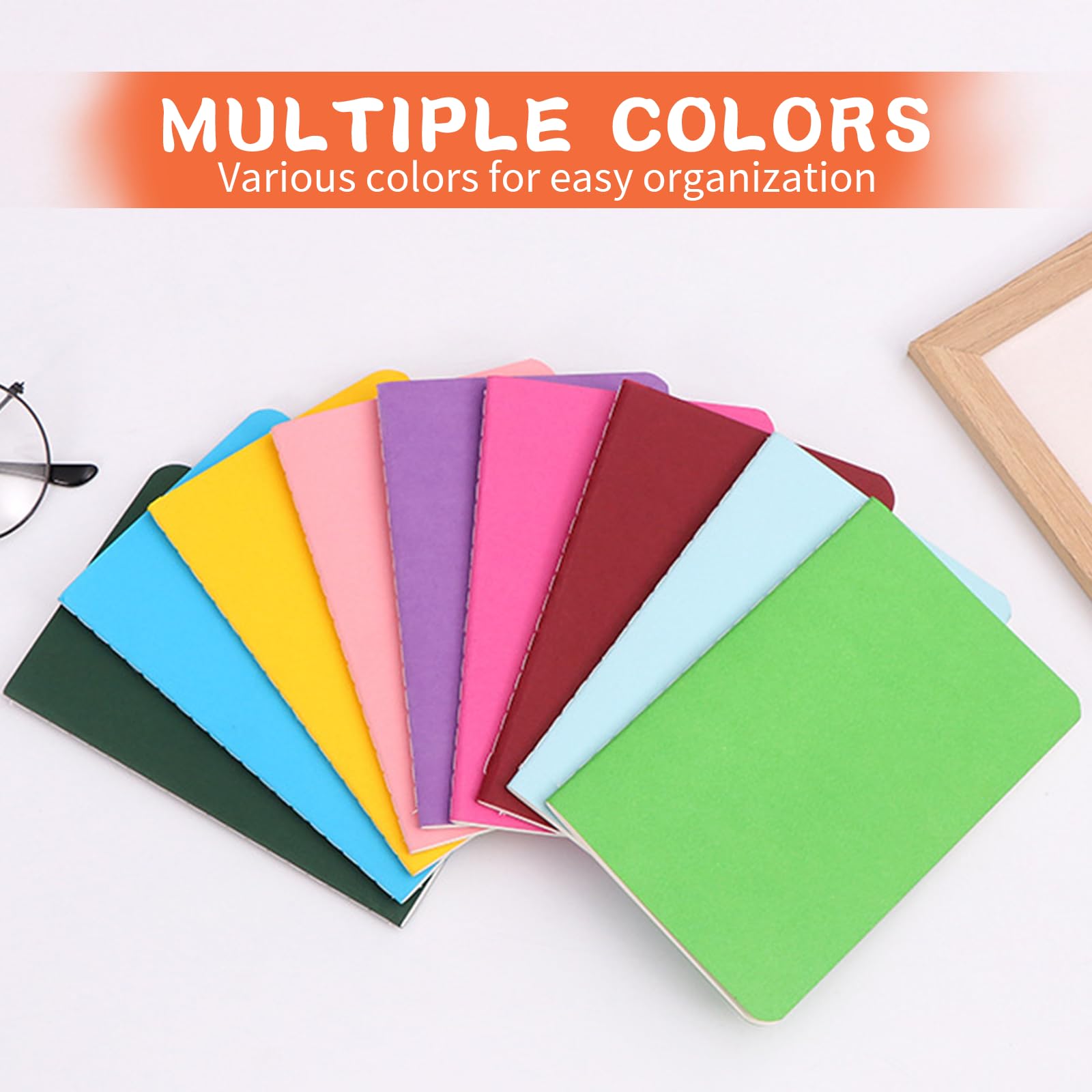 Lot De 12 Carnets A6 Colorés - Petits Carnets De Notes De Poche 14x9cm, 30 Feuilles, Idéal Bureau Et École