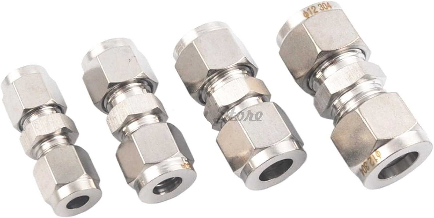 1pc Stainless Steel Pipe and two ferrule tube fitting 304 SS Pipe straight fitting(10mm to 10mm)