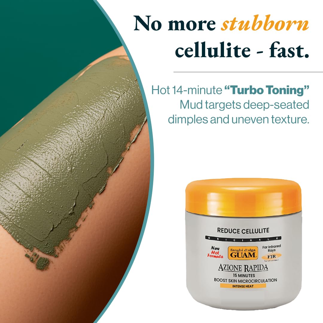 GUAM Anti-Cellulite Seaweed Mud Infrared Body Wrap – FAST-ACTION Skin Tightening & Firming Treatment with Tourmaline FIR