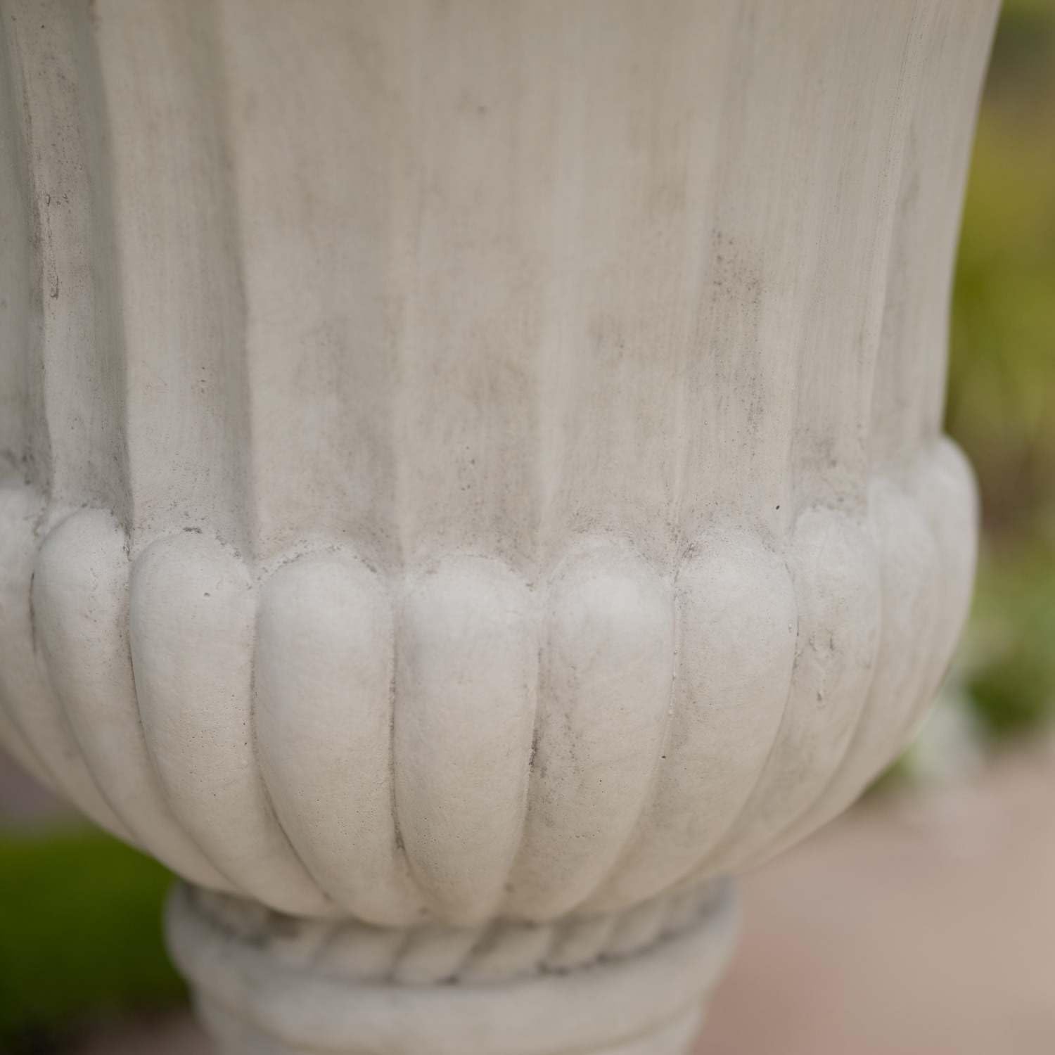 Italian Urn Antique White Magnesium Oxide Versatile Indoor/Outdoor Urn Planter Patio Garden Living Room Handmade Unique Decor