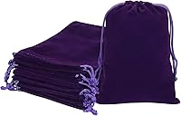 HRX 20 Pack Purple Velvet Drawstring Bags 5x7 Inch - Elegant Gift Pouches for Jewelry, Dice, Party Favors & Travel