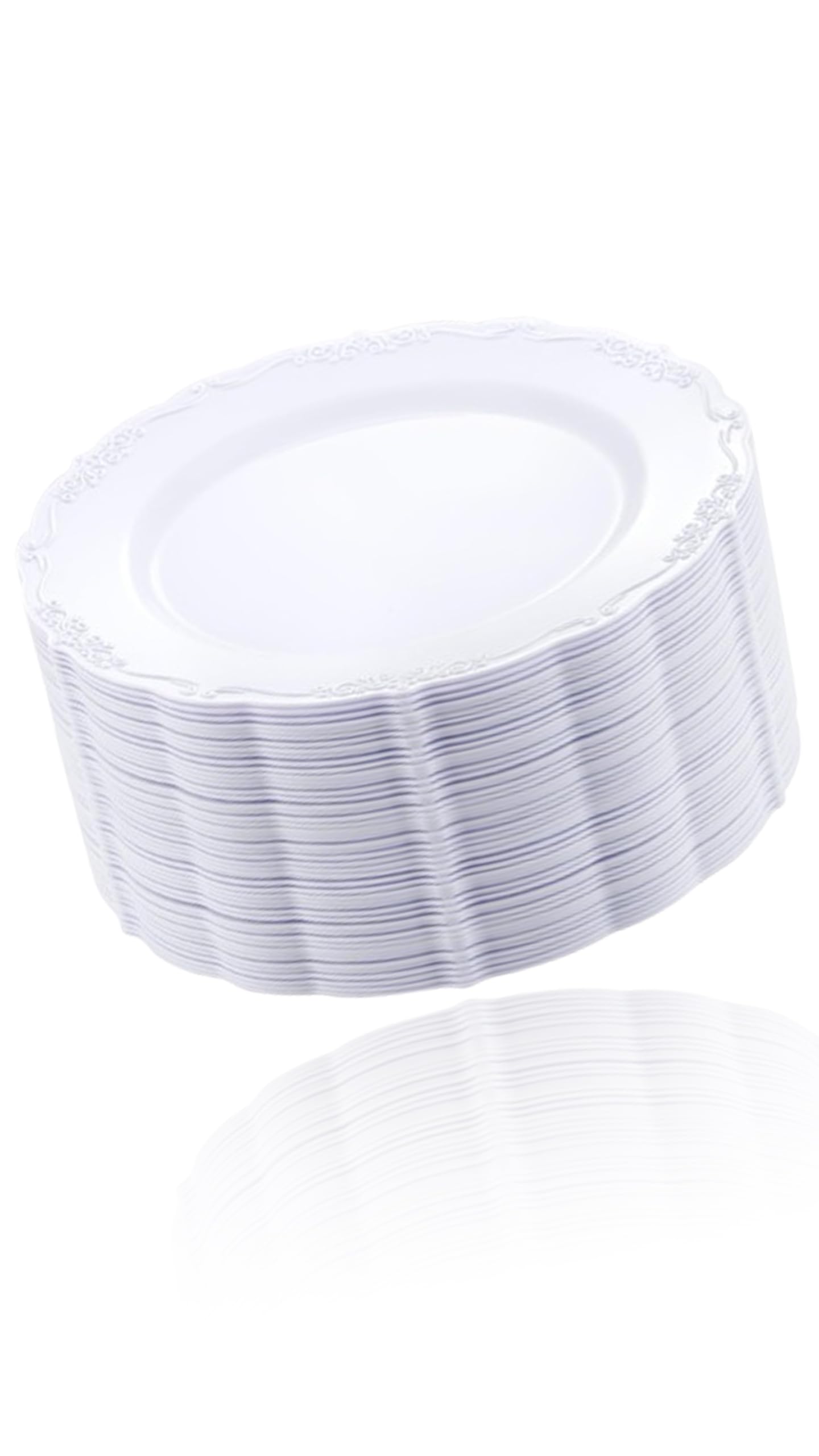 Sweet seven 20PCS White Plastic Plates - Premium 7-inch Disposable Dessert, Cake, Salad, and Appetizer Plates for Parties and Wedding