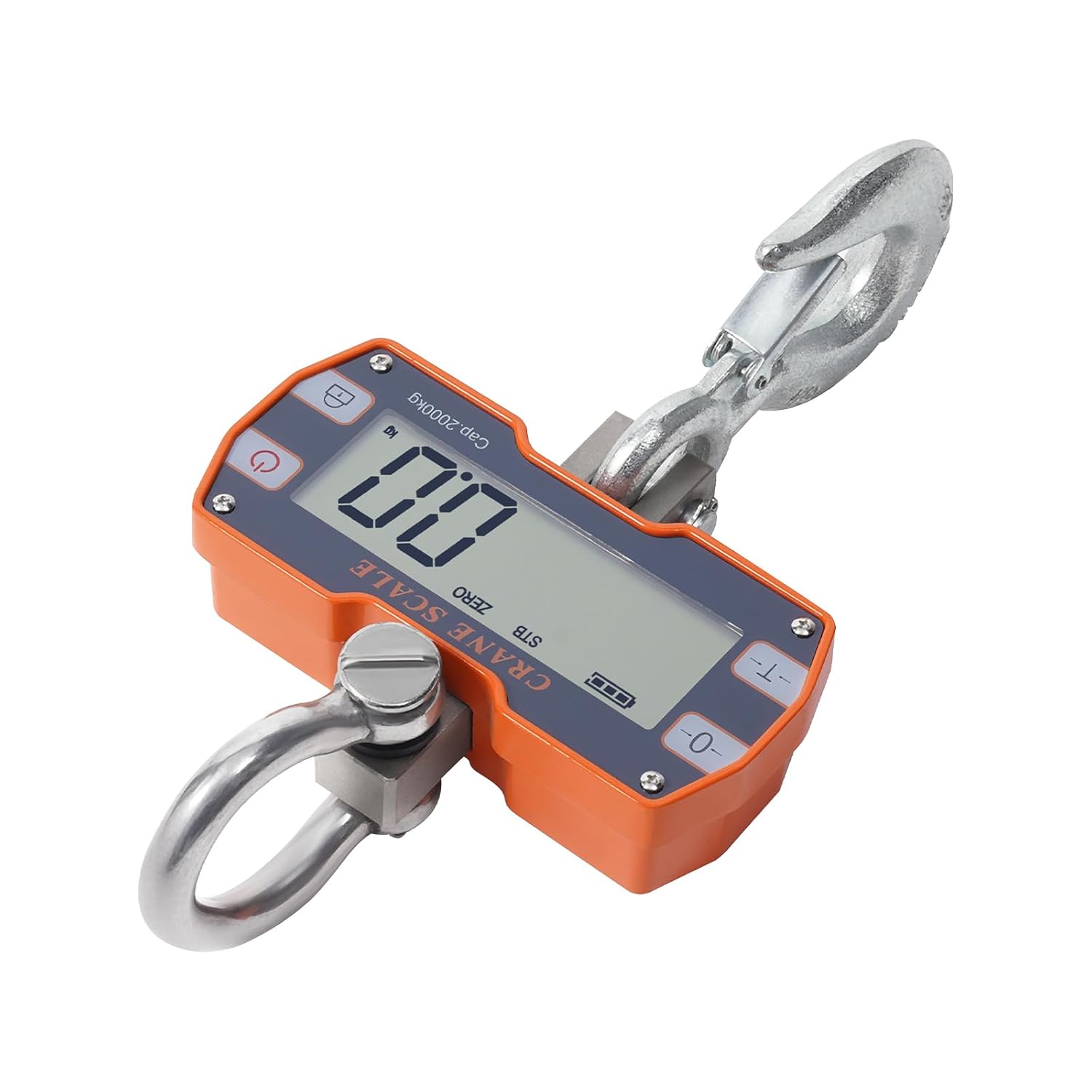 Digital Crane Scale, 2 Ton Digital Hanging Crane Scale with Remote Controller, Heavy Duty 4400lb/2000kg Industrial Electronic Scale, Portable Big Hoist Wild Game Scale kg/lb/N (4400lbs Orange)