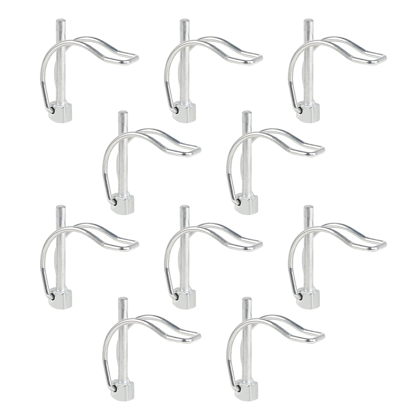 MIGUBIGU Folding Splint D Shape 6 x 45 mm Pipe Folding Pins with Snap Fastener Pipe Folding Pin Carbon Steel Galvanised Pack of 10