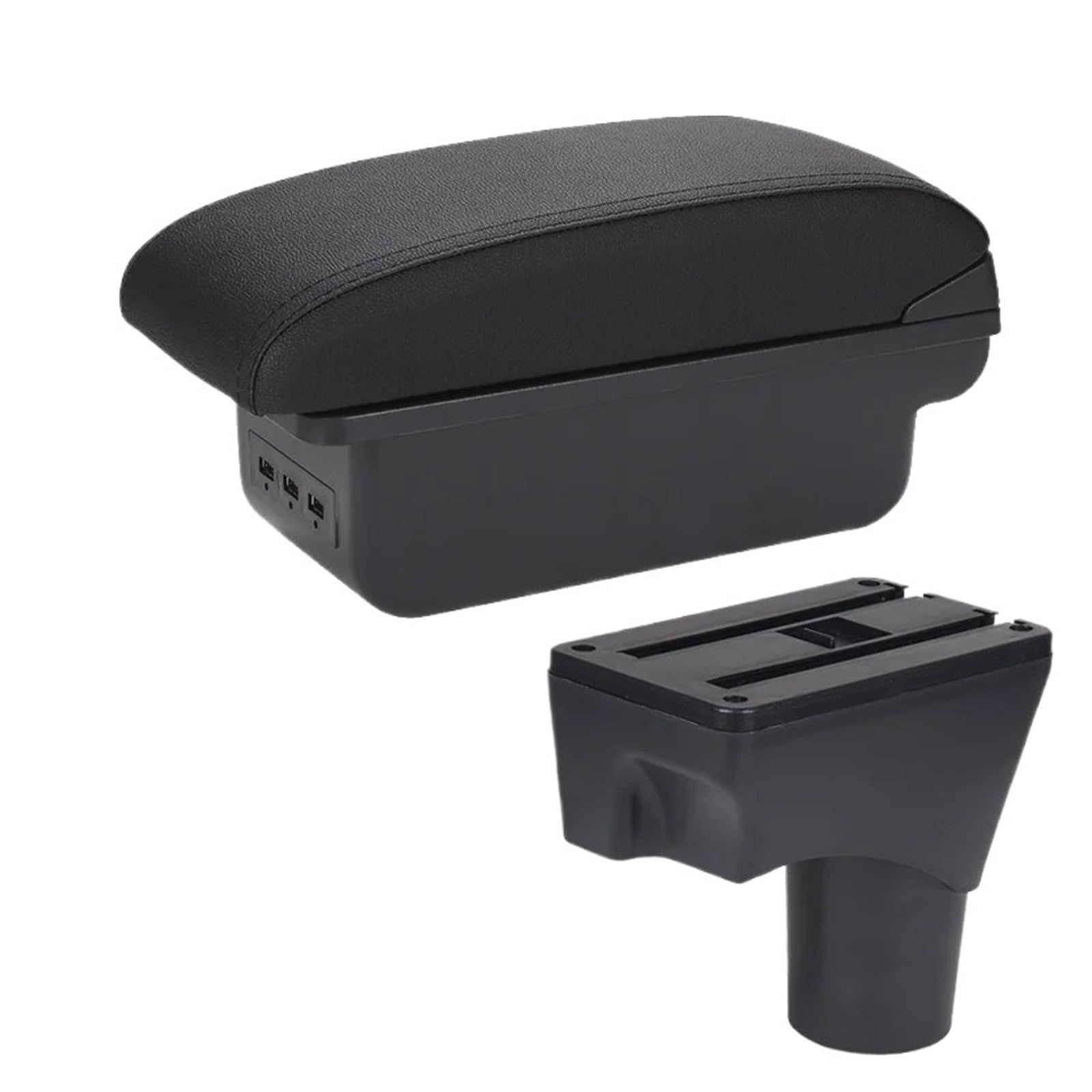 UMDJJU For Nissan For March For Micra K13 For Sunny 2010-2022 Armrest Box Car Arm Storage Parts Car Centre Console Armrest Box(B2 Black line 3USB)