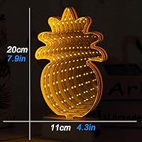 Vista 1 de Luz nocturna de espejo 3D de piña - Luz de túnel de espejo infinito