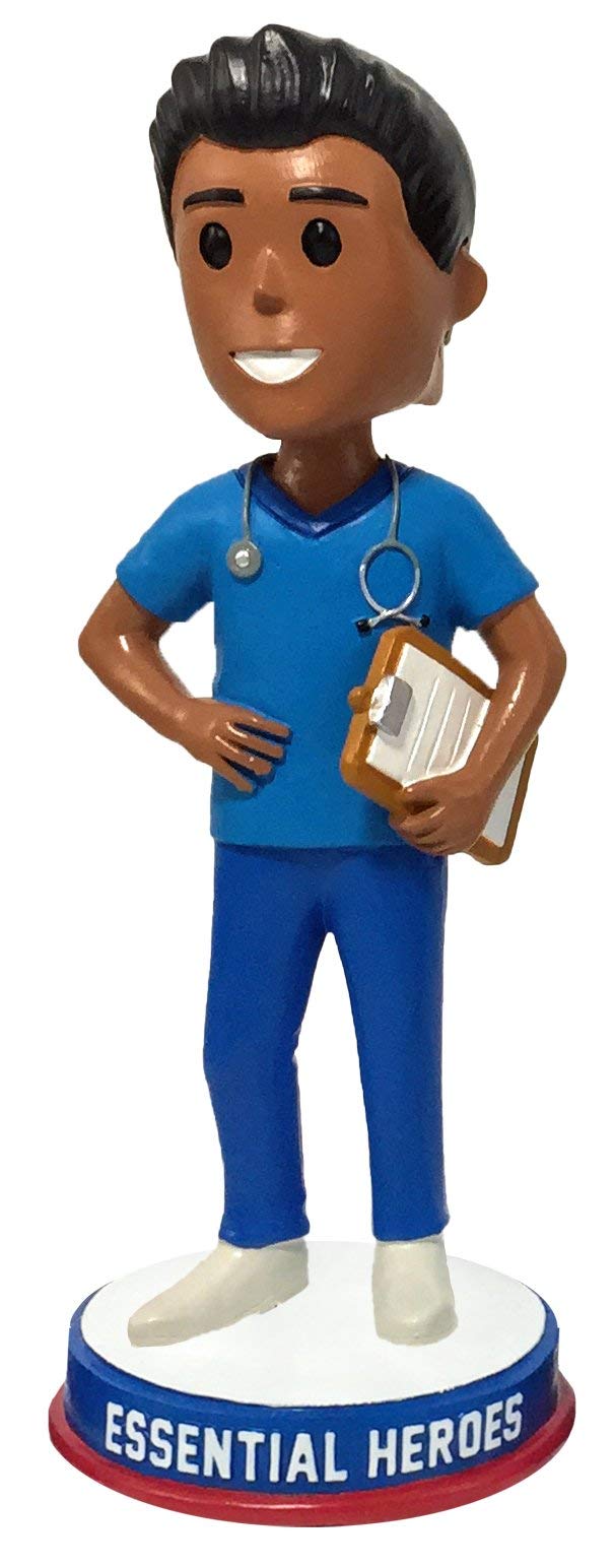 Nurse Essential Heroes Bobblehead Male Dark Skin Tone