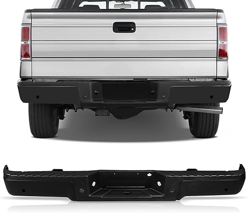 Miniatura 1 de Rear Step Bumper Assembly Fits for 2009 2010 2011 2012 2013 2014 Ford F-150, Peforway Back Chrome Steel Bumper Replacement without Parking Sensor
