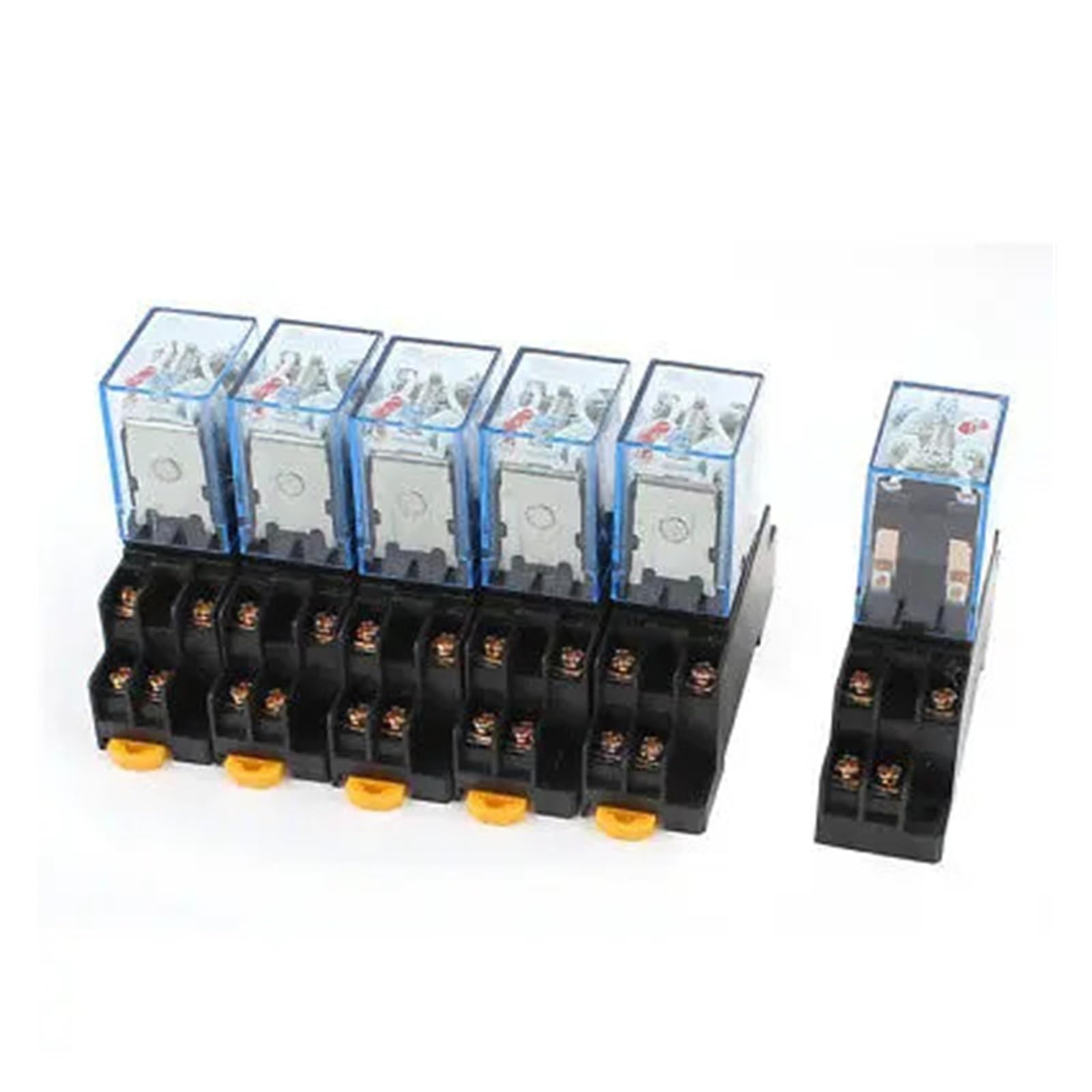 Relé de potencia, 35mm, 120 V, DPDT, 8 pines, Montaje en carril DIN | Cant.: 6 unidades, Especificaciones: 110