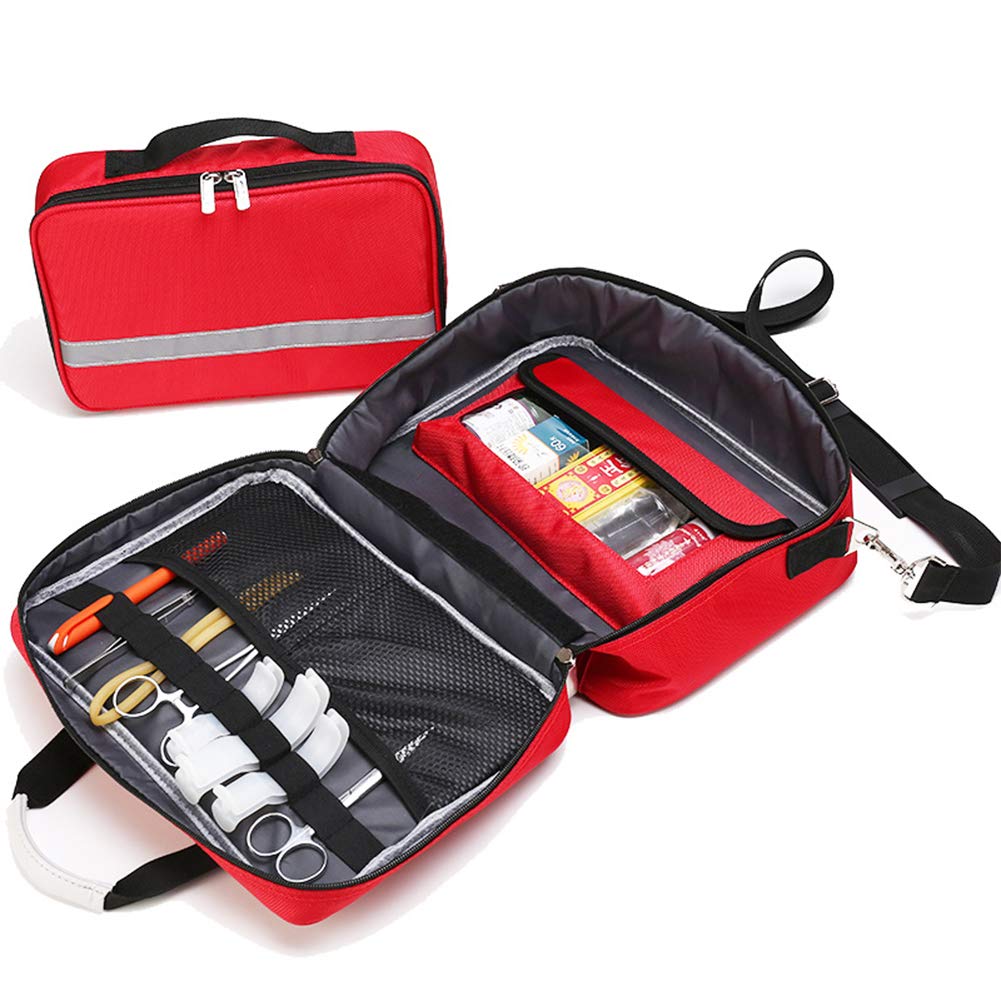 Bolsa de botiquín de primeros auxilios con correa para el hombro, kit de trauma de supervivencia de emergencia Almacenamiento en frío de insulina con compartimentos etiquetados, kit de rescate de