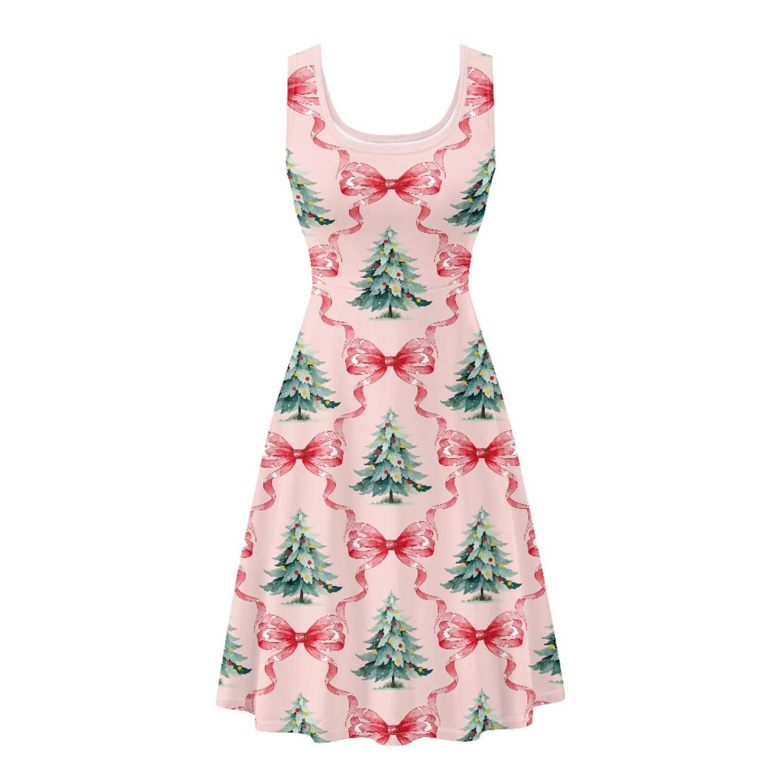 Dreaweet Casual Sleeveless Dresses for Women Girls, Round Neck Tank Dresses with Pockets Summer Sundress Size XS-4XL
