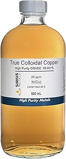 True Colloidal Copper 25ppm 500mL in a Glass Bottle