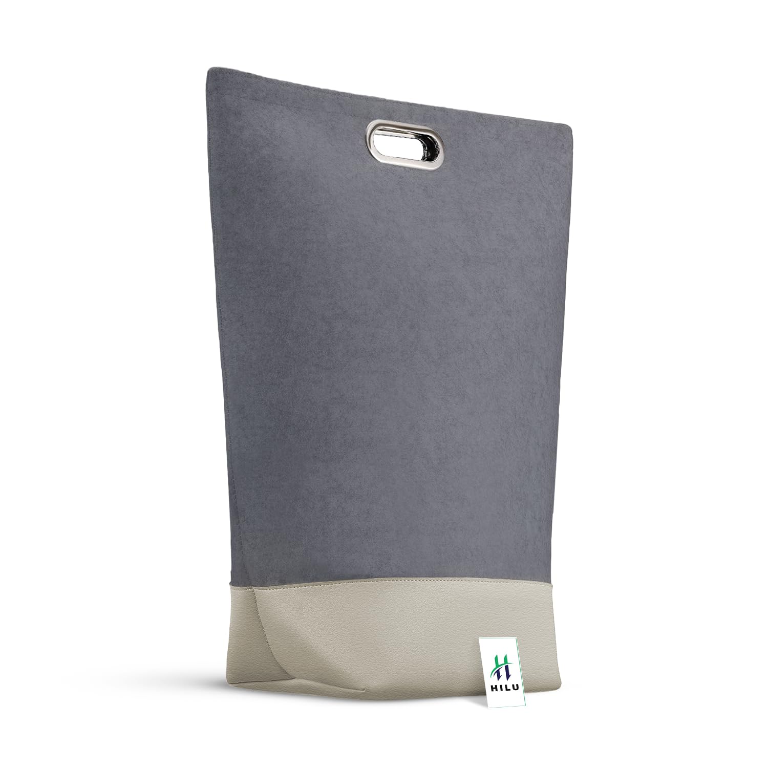 HILU 80L Foldable Laundry Basket with Handles – Large Capacity Laundry Hamper, Felt Storage Basket for Clothes, Toys, Laundry – Foldable Laundry Organizer for Bedroom, Bathroom – Gray