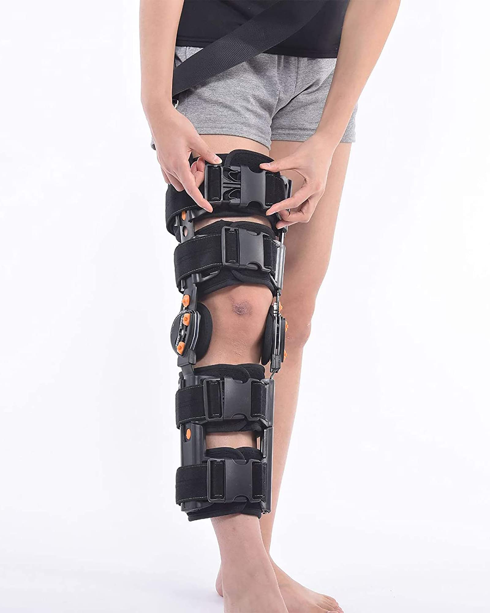 Supporto di Fissaggio Articolare Regolabile, Ortesi A 12 Fori, Tutore Fisso Mobile per Allenamento delle Gambe, Ginocchiere per Riabilitazione del Menisco.
