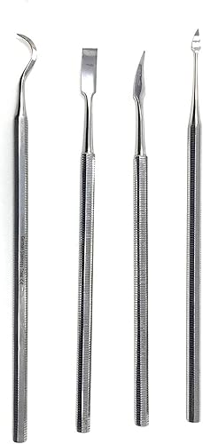 CYNAMED Juego de 4 herramientas de esculpir de cera y arcilla de acero inoxidable, juego único de 4