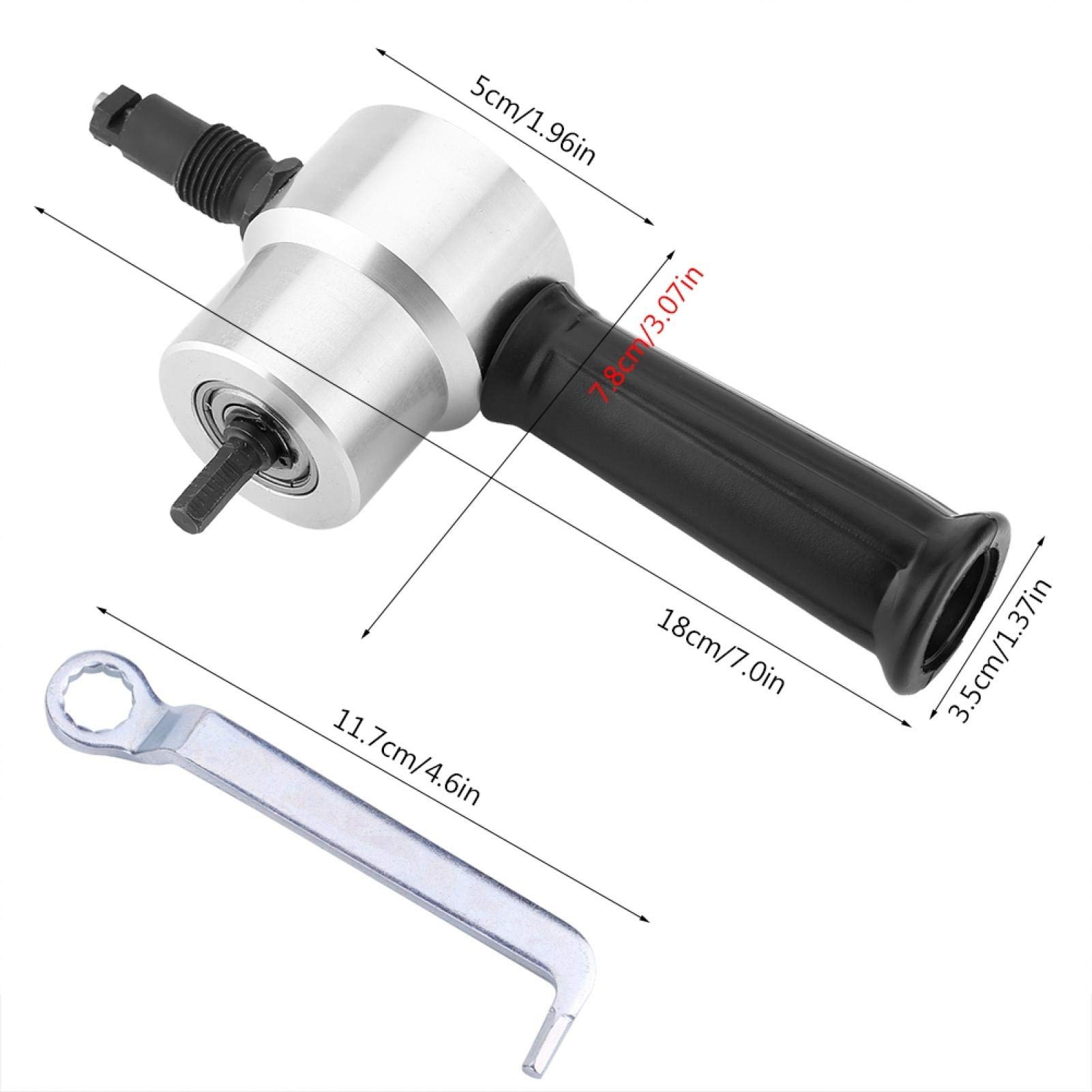 Roditrice per lamiera a Doppia Testa, 1500~3000 Giri/min Roditrice Multiuso per Sega per Trapano Accessorio per Trapano con Chiave e Pezzi Set di Attrezzi per Officina