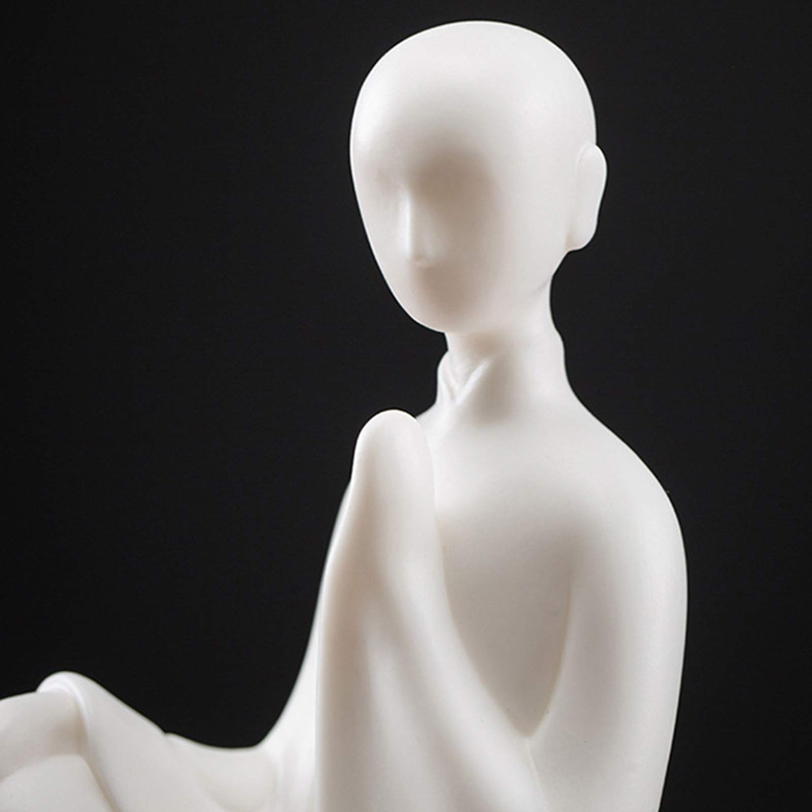 Set di Statuette di Statue di monaci in Ceramica Bianca Buddha Senza Fase Sculture Fatte a Mano per Soggiorno, Decorazioni per la casa, Regalo Creativo, Set