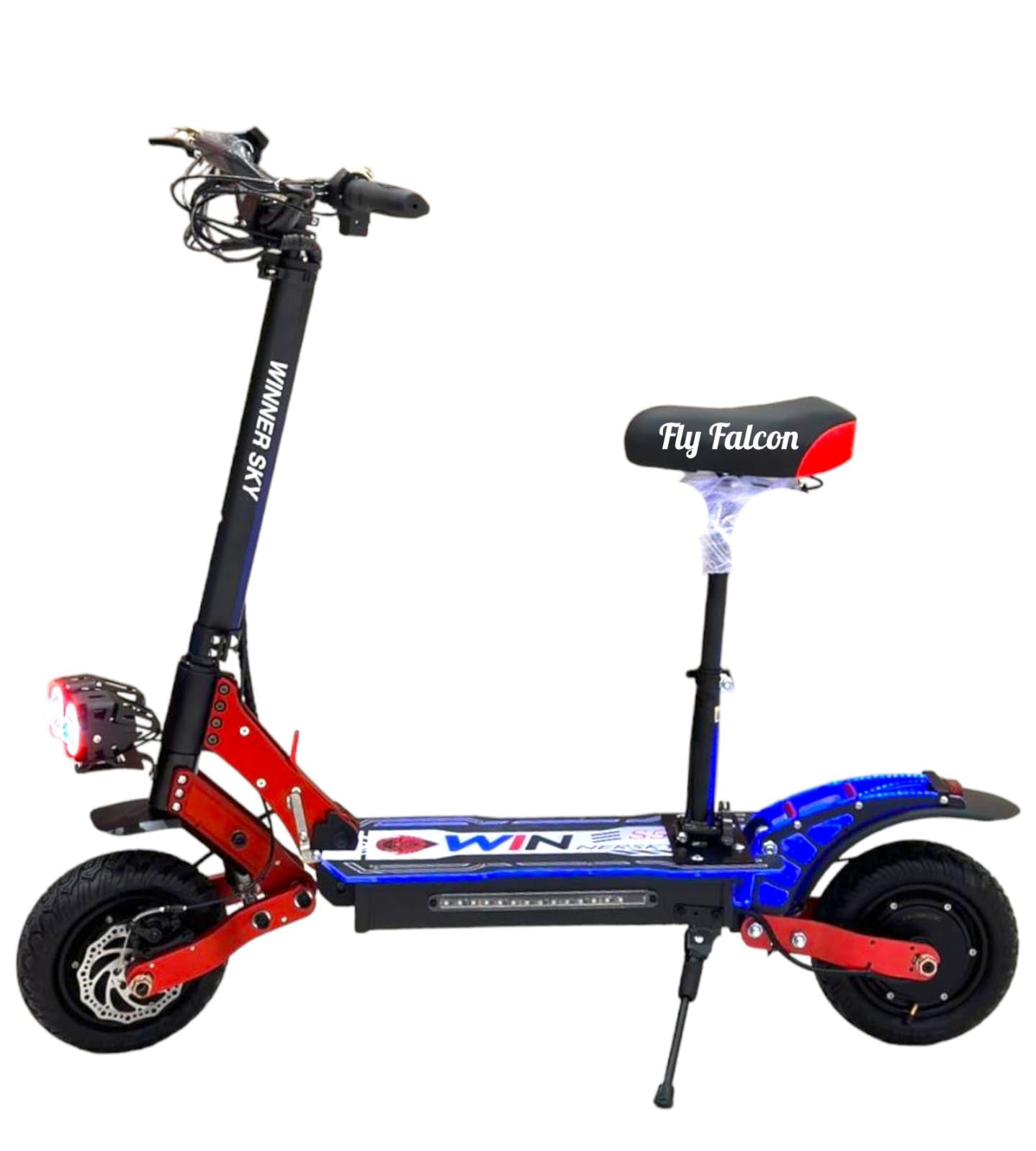 Winner Sky S5 Dual Motor Kick Scooter 2024, Huge Digital Display Meter, Fully Foldable, Adjustable, Running LED Lights, Dual Suspension, 10-255 Characters