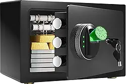 Cofre Eletrônico Biométrico E Chave 30x20x20 Reforçado Aço