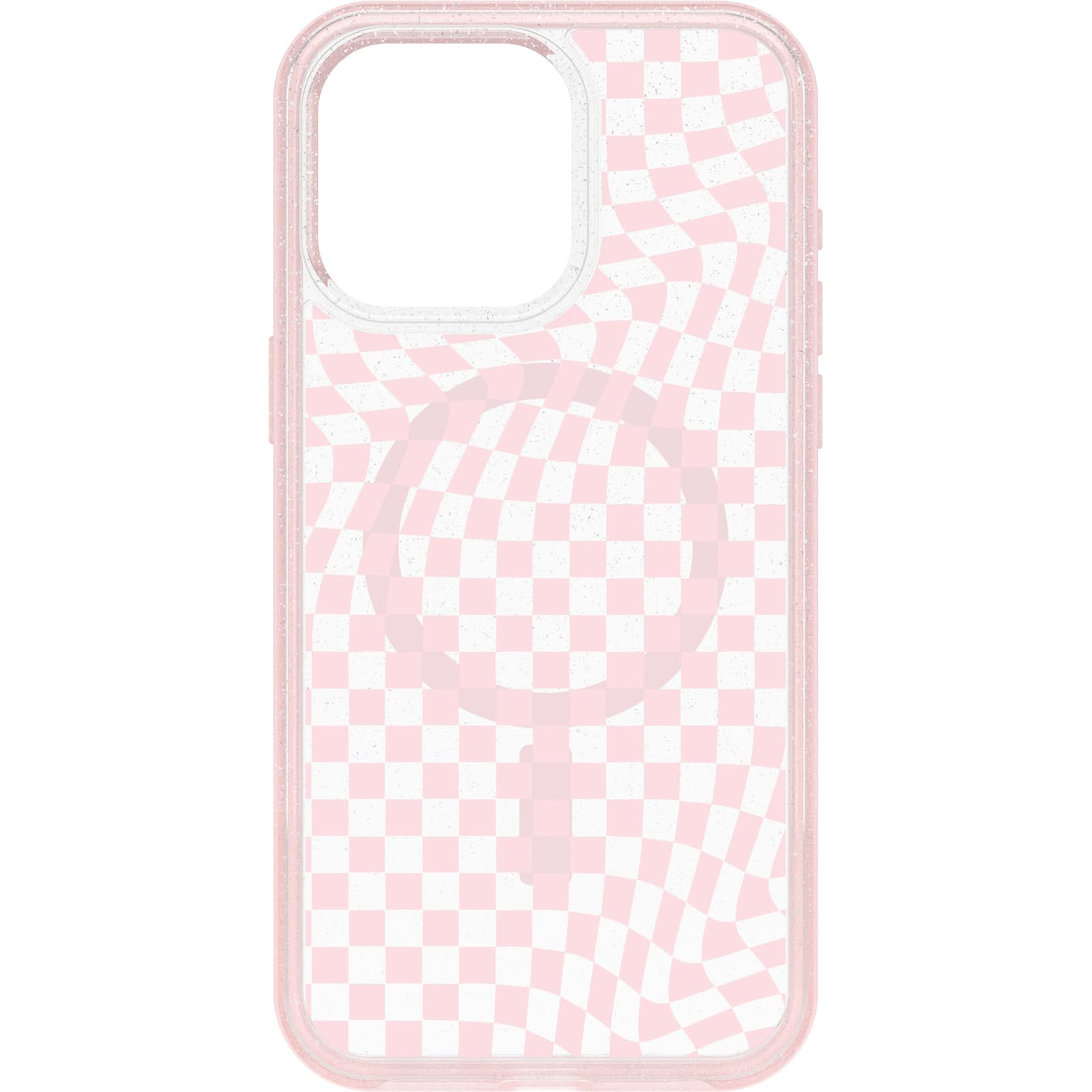 iPhone 15 Pro MAX (Only) Symmetry Series Clear Case - CHECKMATE (Pink), snaps to MagSafe, ultra-sleek, raised edges protect camera & screen