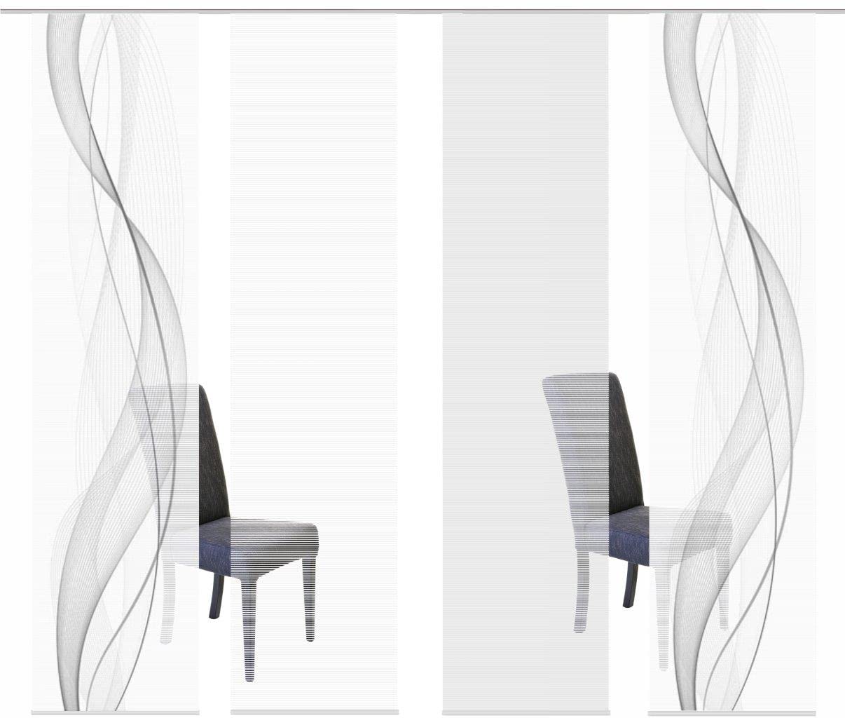 VISION S 4 Schiebegardinen Heights halbtransparent Bambus-Optik 260x60 cm Grau
