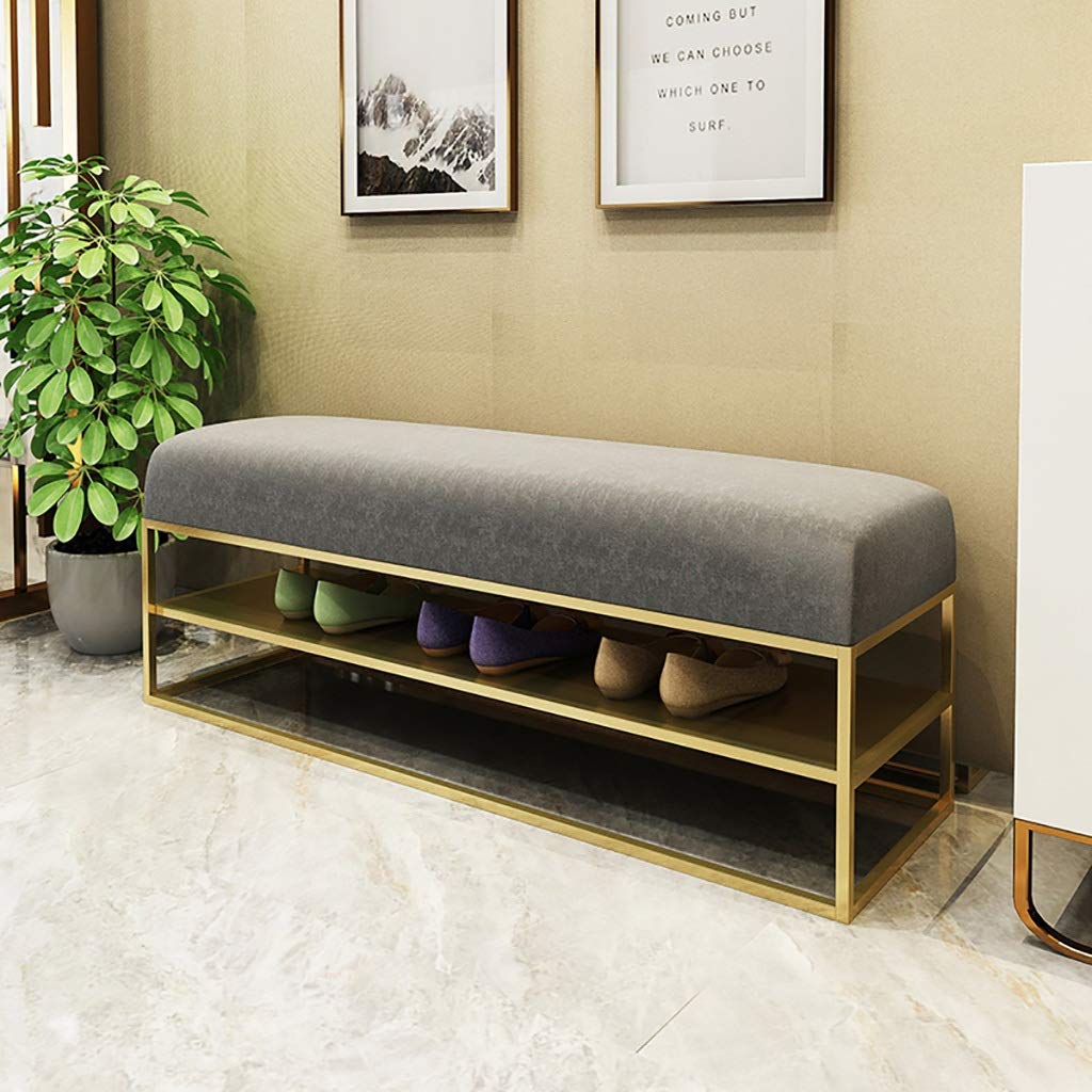Panca Calzascarpe per Ingresso, Seduta Lunga per Negozio di Scarpe, Soggiorno, Centro Commerciale, camerino, scarpiera Elegante e Funzionale, Perfetta per sistemare Le Calzature