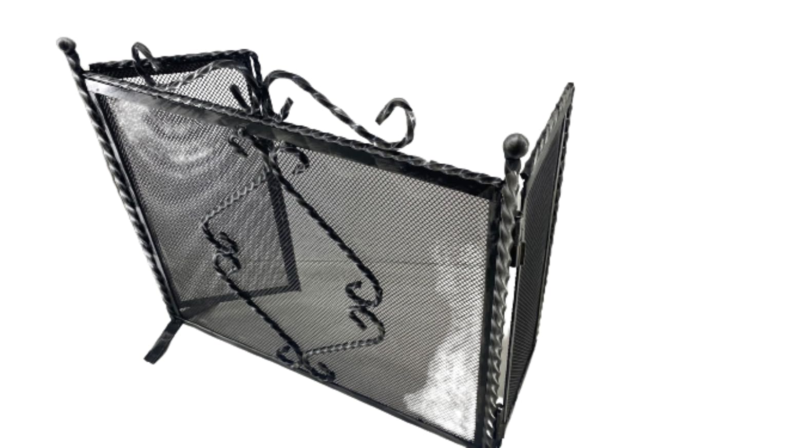 Parascintille in ferro battuto con ante per camino caminetto fuoco 50 cm x 50 cm