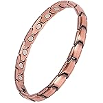 Feraco Copper Bracelet for Women Hand Forged 99.99% Pure Solid Copper Magnetic Bracelets with Pro Neodymium Magnets