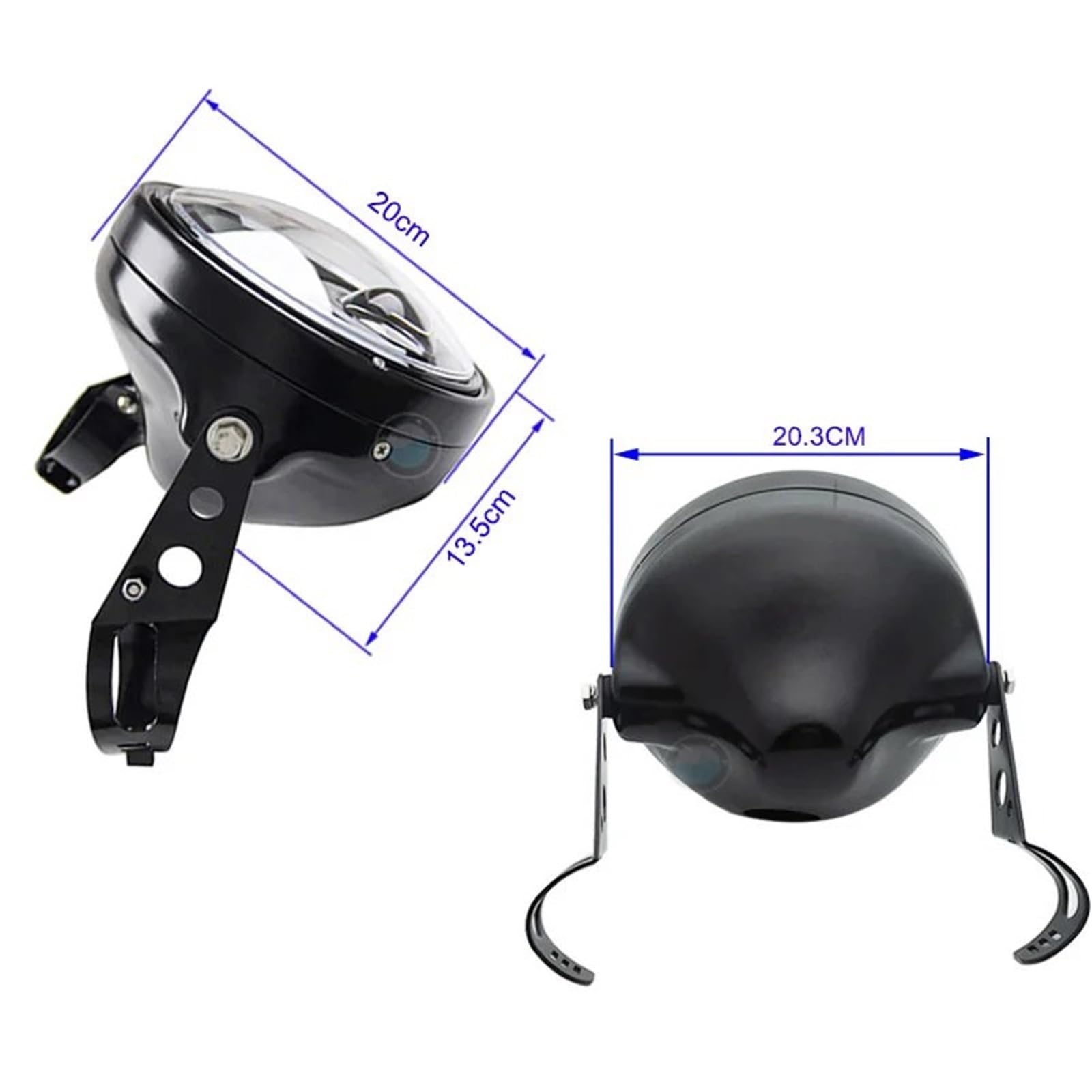 Faro Anteriore Moto per Softail per Fat per Boy per CVO per Touring per Strada per King Faro per Moto da 7 Pollici H4 A LED per Alto E Basso(1Pieces Black 75W)