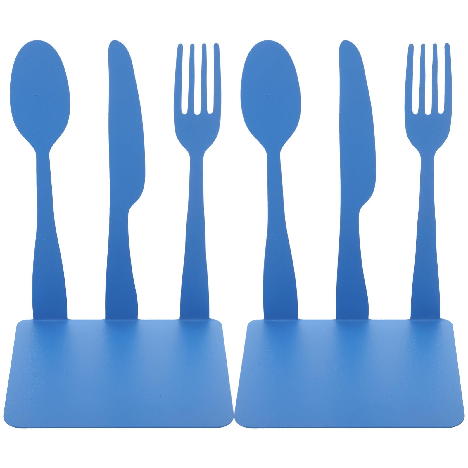 Erasable Pen Refill Metal Bookend Kitchen Fork Spoon Book Ends Support Cookery Book Holder for Kitchen Shelf Housewarming Cooking Lover Light Stickers