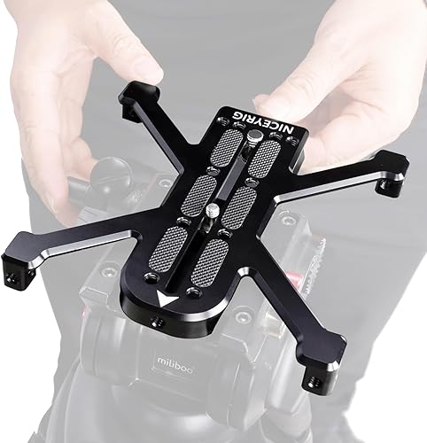 Miniatura 3 de NICEYRIG Placa de liberación rápida para Manfrotto 500/501/577/701 con soporte de cuatro pies aplicable para cámaras réflex digitales grandes y