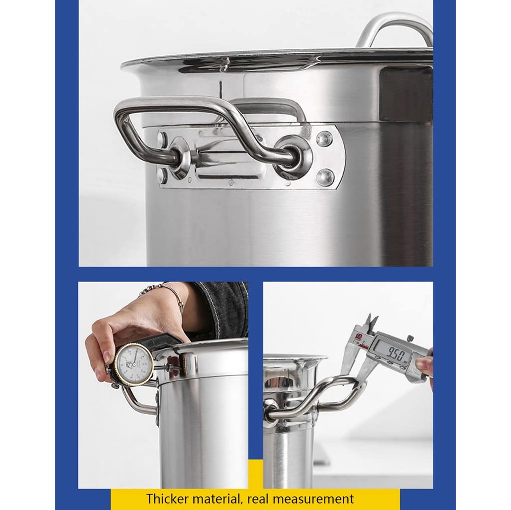 garnek do zupy ze stali nierdzewnej, 304 Stainless Steel - Large Professional Safe Suitable for All Stove(25cm*25cm(10L))