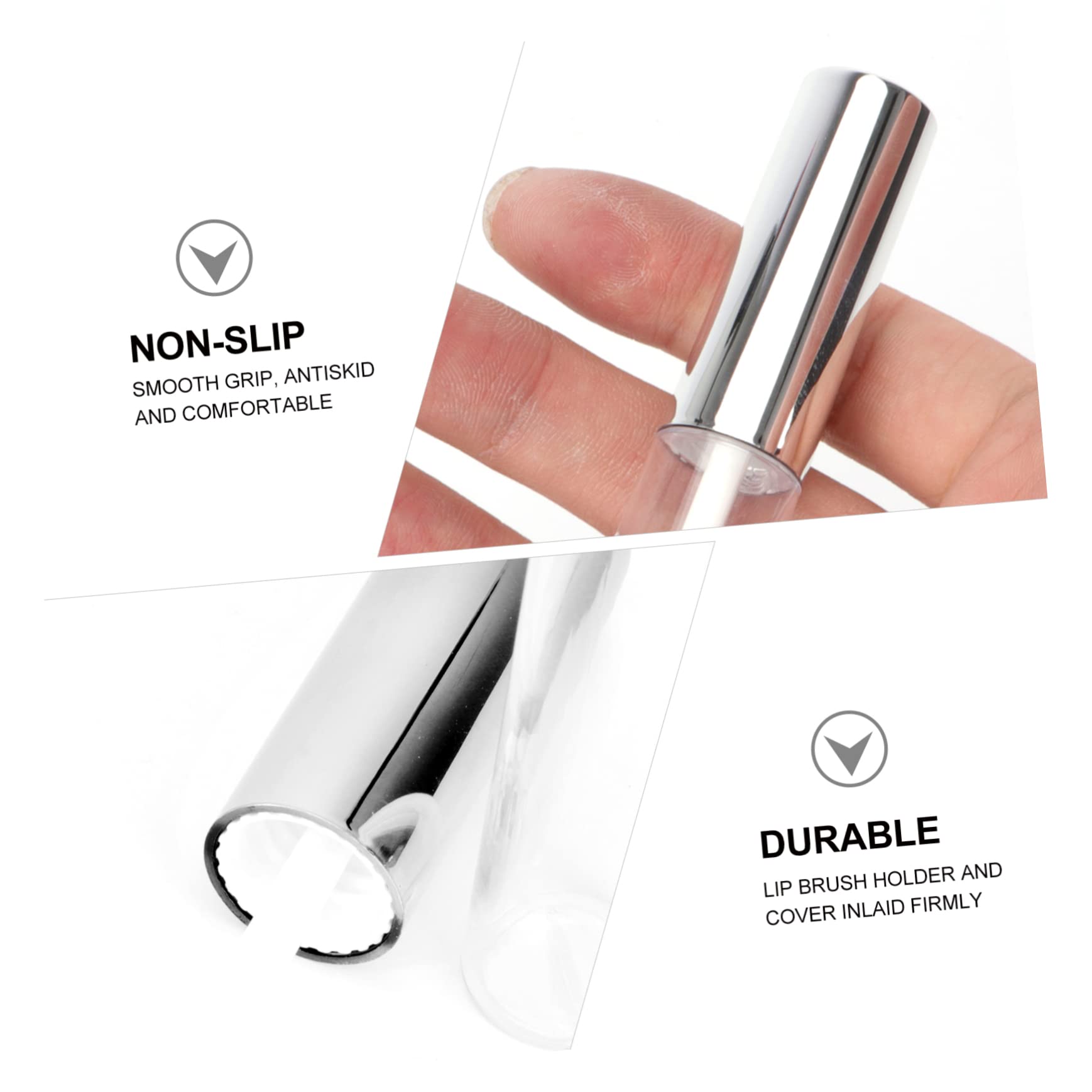 Angoily 30pezzi Tubi Vuoti Per Labbra Da Plastica Con Design Circolare e Finitura Argento Per Gloss e Colorazione Labbra